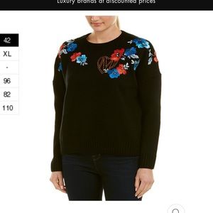 Maje embroidered wool-blend sweater Size S